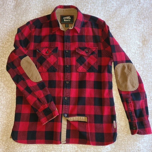 Roots Other - Roots Plaid Flannel Button-down Shirt - Men's Medium - Red & Black Button-up